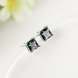 Wholesale Retro Luxury popular Crystal Black Zircon Stone Earrings Multicolour Square Earrings Silver Color Wedding Earrings For Women TGGPE007 1 small