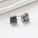 Wholesale Retro Luxury popular Crystal Black Zircon Stone Earrings Multicolour Square Earrings Silver Color Wedding Earrings For Women TGGPE007 2 small