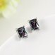 Wholesale Luxury popular Crystal Black Zircon Stone Earrings Multicolour Square Earrings Silver Color Wedding Earrings For Women TGGPE008 1 small