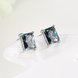 Wholesale Luxury popular Crystal Black Zircon Stone Earrings Multicolour Square Earrings Silver Color Wedding Earrings For Women TGGPE008 3 small