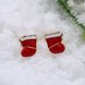 Wholesale Popular Christmas Earrings Series Simple Christmas Stocking Earrings cute Alloy Oil Drop Snowflake Ear Stud 24K gold TGGPE268 1 small