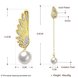 Wholesale Classic Gold Christmas Wing Stud Earring Fashion Ladies Simple Asymmetric Angel Wings Pearls Drop woman Earrings TGGPE282 4 small