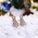 Wholesale Popular cute Rose Gold Christmas Tree Stud Earring Crystal Earrings For Women Fine Jewelry Earrings Present TGGPE294 2 small