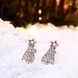 Wholesale Popular cute Rose Gold Christmas Tree Stud Earring Crystal Earrings For Women Fine Jewelry Earrings Present TGGPE294 3 small