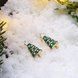 Wholesale Popular cute Gold green Christmas Tree Stud Earring Crystal star Earrings For Women Fine Jewelry Earrings Present TGGPE300 1 small