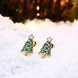 Wholesale Popular cute Gold green Christmas Tree Stud Earring Crystal star Earrings For Women Fine Jewelry Earrings Present TGGPE300 3 small