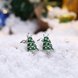 Wholesale Popular cute Gold green Christmas Tree Stud Earring Crystal star Earrings For Women Fine Jewelry Earrings Present TGGPE306 2 small