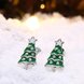 Wholesale Popular cute Gold green Christmas Tree Stud Earring Crystal star Earrings For Women Fine Jewelry Earrings Present TGGPE306 3 small