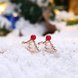 Wholesale Classic rose gold hollow out Christmas Tree Stud Earring For Women Fine Jewelry Earrings Present TGGPE320 2 small