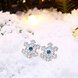 Wholesale Trendy cubic Zirconia silver color Snowflake Christmas Earrings luxury Fashion Blue Cz Crystal Earrings For Women Jewelry  TGGPE333 3 small