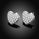 Wholesale Trendy Platinum Heart shape Stud Earring classic sparkling crystal Cubic Zircon Earrings high Quality jewelry wholesale TGGPE115 3 small