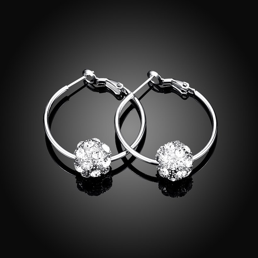 Wholesale Platinum Round Rhinestone Stud Drop Earrings For Women Making Wedding Fashion Jewelry Gift TGGPE117 1