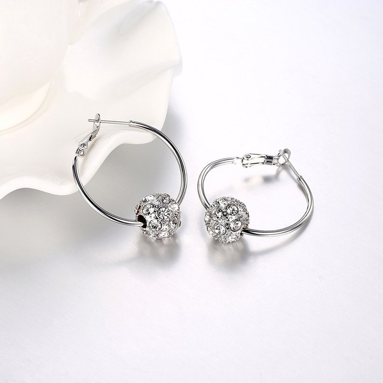 Wholesale Platinum Round Rhinestone Stud Drop Earrings For Women Making Wedding Fashion Jewelry Gift TGGPE117 3