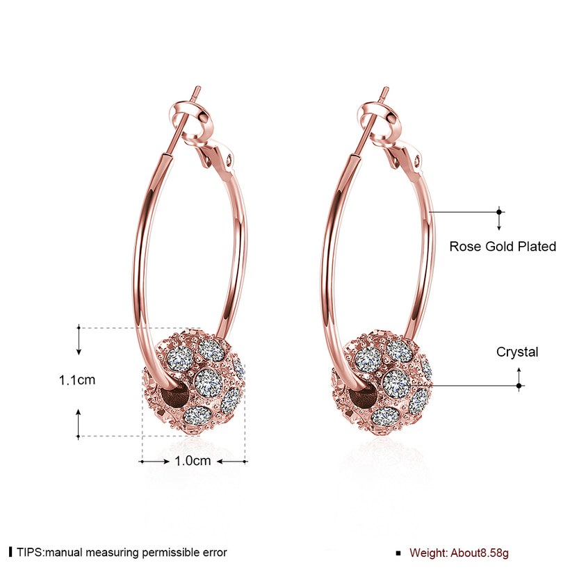 Wholesale Platinum Round Rhinestone Stud Drop Earrings For Women Making Wedding Fashion Jewelry Gift TGGPE117 5