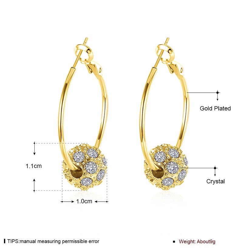 Wholesale Platinum Round Rhinestone Stud Drop Earrings For Women Making Wedding Fashion Jewelry Gift TGGPE117 6