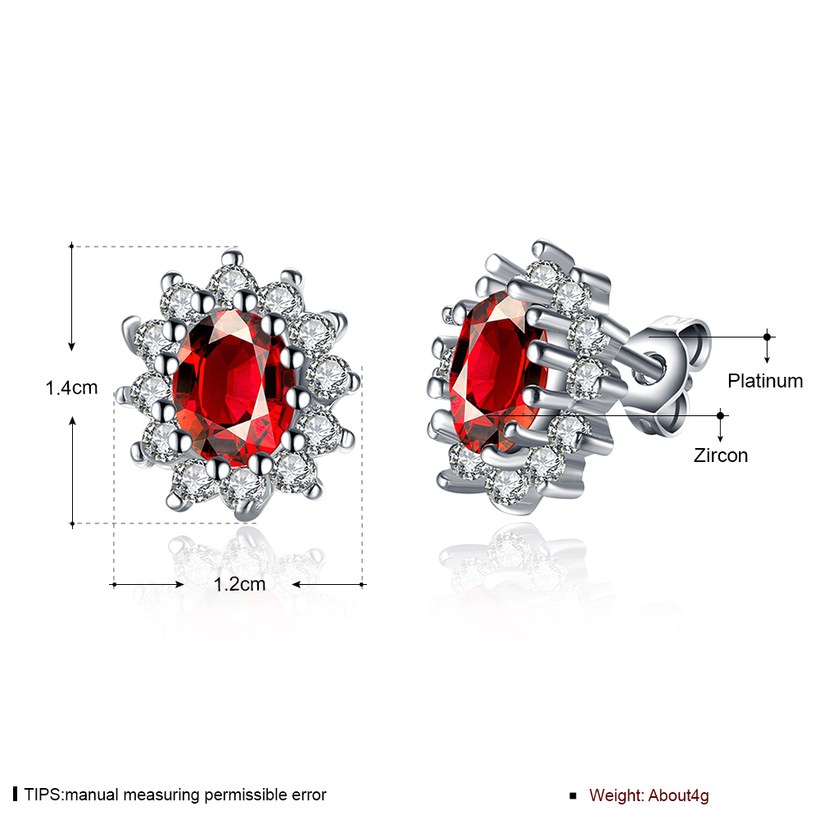 Wholesale Elegant Pink Zircon Earrings For Women Vintage sunflower Wedding Jewelry Gift TGGPE128 5