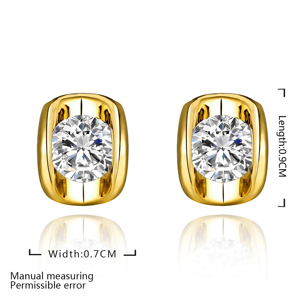Wholesale Romantic Fashion Hot Sale 24K gold round Diamond Ear Earrings Jewelry Elegant Anniversary Gift For Women TGGPE144 2
