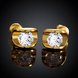 Wholesale Romantic Fashion Hot Sale 24K gold round Diamond Ear Earrings Jewelry Elegant Anniversary Gift For Women TGGPE144 3 small