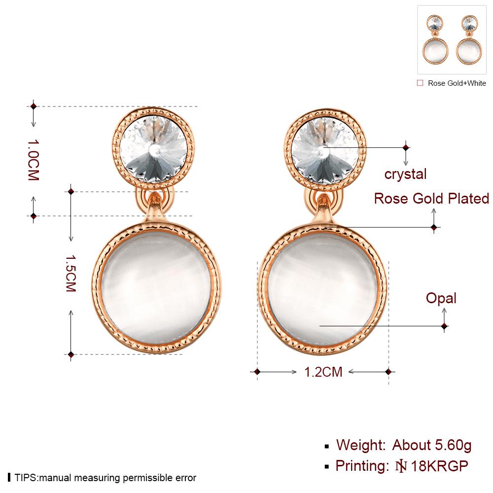 Wholesale New arrival Classic Round opal Dangle Earrings Women Fashion Simple Jewelry 24k Gold  wedding jewelry TGGPE161 4