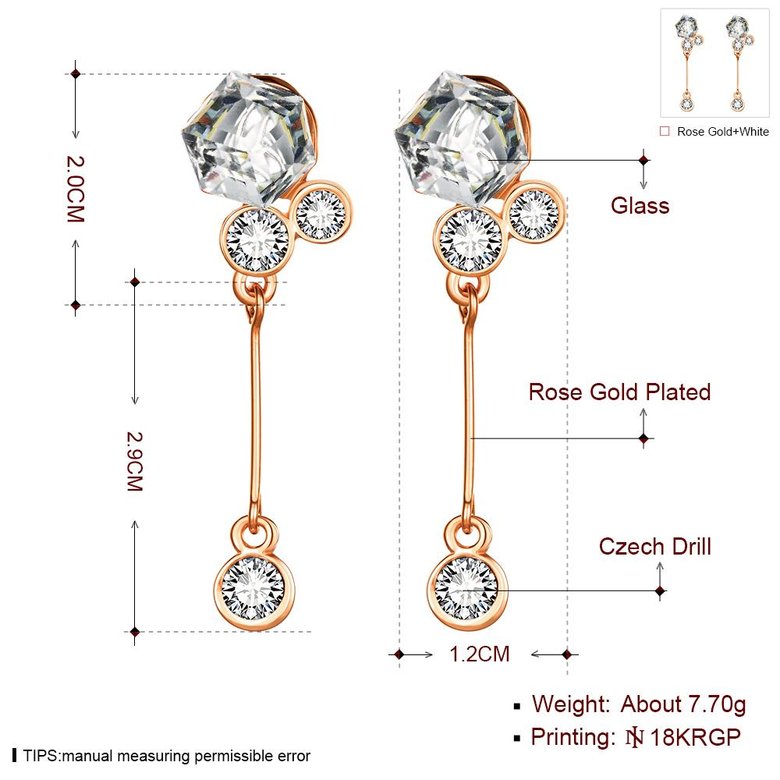 Wholesale New Korean Style Fine color 24K Gold Earring Women Fashion Jewelry Cubic Zirconia Hanging Earring Hot Sale jewelry from China TGGPE163 4