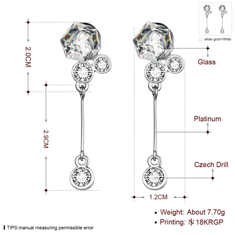 Wholesale New Korean Style Fine color 24K Gold Earring Women Fashion Jewelry Cubic Zirconia Hanging Earring Hot Sale jewelry from China TGGPE163 5