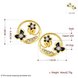 Wholesale Special cute Black enamel Stud Earrings for Women flower Cubic Zirconia 24K Gold Ear Studs Party Jewelry Girls Gifts TGGPE167 0 small