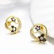 Wholesale Special cute Black enamel Stud Earrings for Women flower Cubic Zirconia 24K Gold Ear Studs Party Jewelry Girls Gifts TGGPE167 2 small