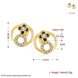 Wholesale Special cute Black enamel Stud Earrings for Women flower Cubic Zirconia 24K Gold Ear Studs Party Jewelry Girls Gifts TGGPE173 0 small