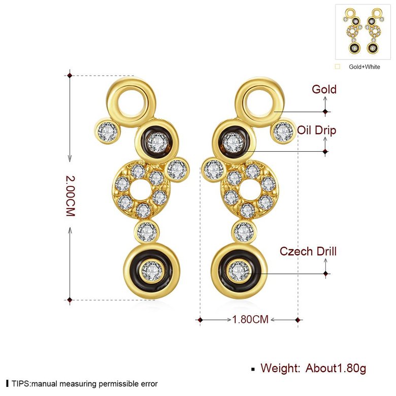 Wholesale New Crystal Drop Earrings Luxury Shining Gold Color Round Rhinestone Dangle Earring for Women Wedding Party Jewelry TGGPE176 1