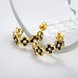 Wholesale Special cute Black enamel Stud Earrings for Women flower Cubic Zirconia 24K Gold Ear Studs Party Jewelry Girls Gifts TGGPE177 1 small