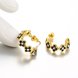 Wholesale Special cute Black enamel Stud Earrings for Women flower Cubic Zirconia 24K Gold Ear Studs Party Jewelry Girls Gifts TGGPE177 2 small