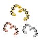 Wholesale Special cute Black enamel Stud Earrings for Women flower Cubic Zirconia 24K Gold Ear Studs Party Jewelry Girls Gifts TGGPE177 4 small