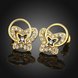 Wholesale Special cute Black enamel Stud Earrings for Women butterfly shape Cubic Zirconia 24K Gold Ear Studs Party Jewelry Girls Gifts TGGPE179 3 small