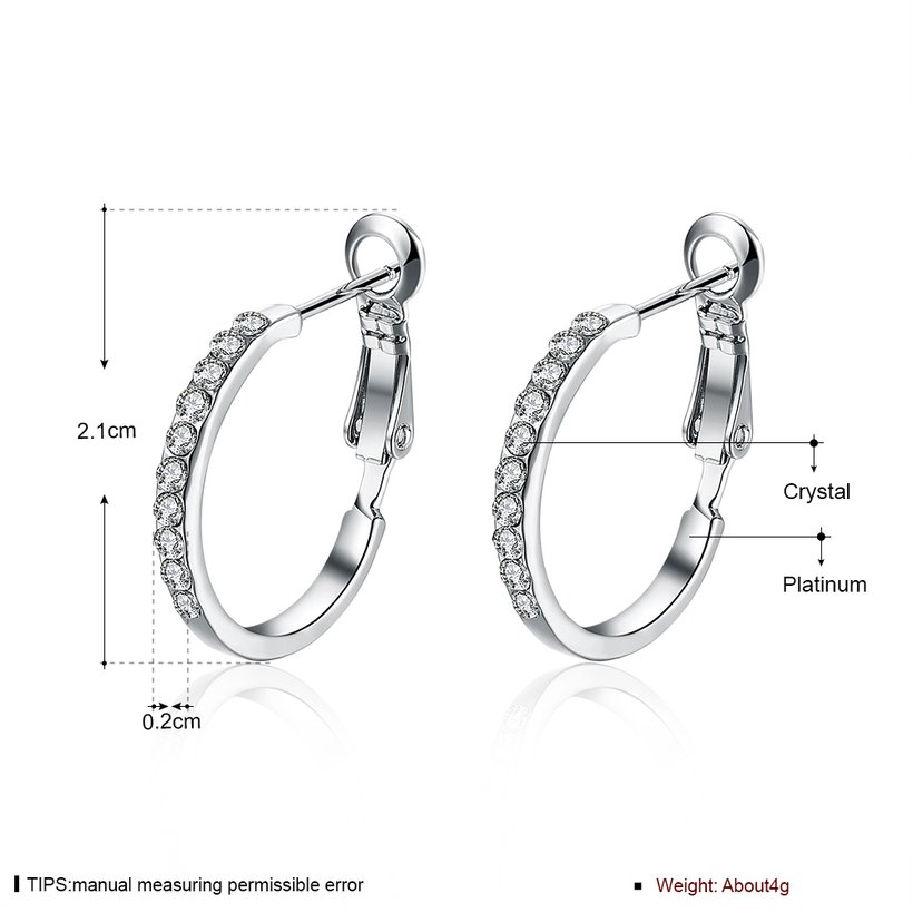 Wholesale Classic Platinum Round Rhinestone Stud Earring for women Delicate Fine Jewelry wholesale TGGPE196 0
