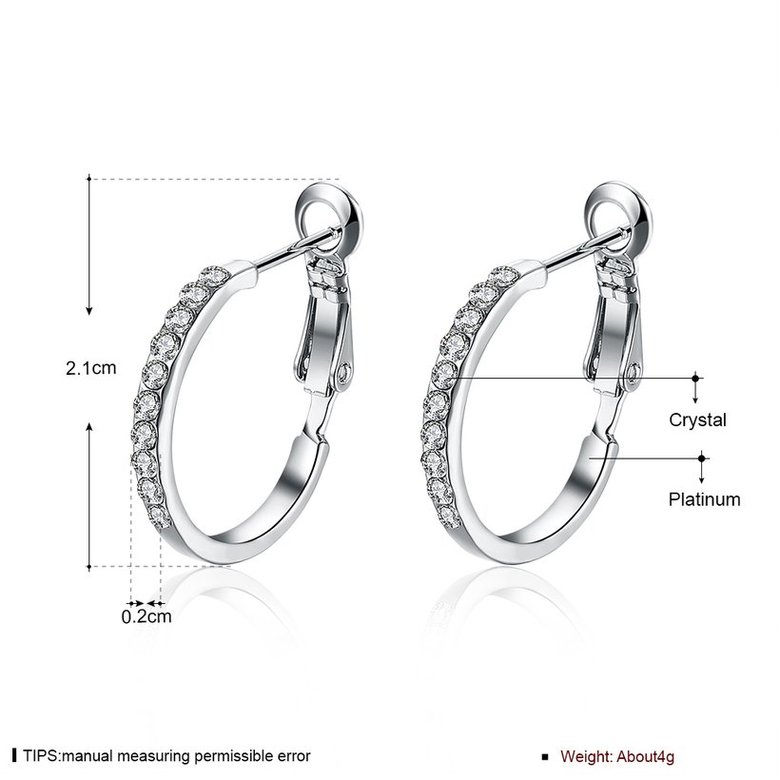 Wholesale Classic Platinum Round Rhinestone Stud Earring for women Delicate Fine Jewelry wholesale TGGPE196 0