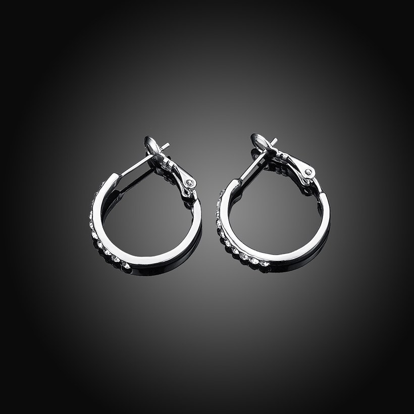 Wholesale Classic Platinum Round Rhinestone Stud Earring for women Delicate Fine Jewelry wholesale TGGPE196 2