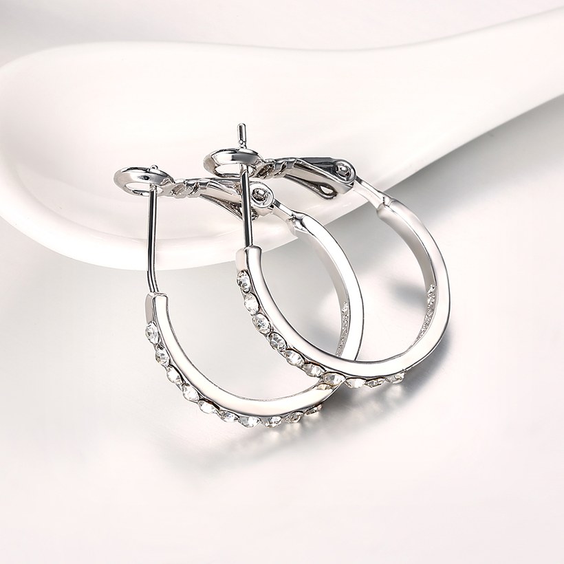 Wholesale Classic Platinum Round Rhinestone Stud Earring for women Delicate Fine Jewelry wholesale TGGPE196 3