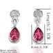 Wholesale Romantic Platinum New Austria Crystal Stud Earring Long Water Drop red zircon Dangle Earrings Women Fashion Jewelry TGGPE202 0 small