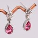 Wholesale Romantic Platinum New Austria Crystal Stud Earring Long Water Drop red zircon Dangle Earrings Women Fashion Jewelry TGGPE202 1 small
