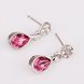 Wholesale Romantic Platinum New Austria Crystal Stud Earring Long Water Drop red zircon Dangle Earrings Women Fashion Jewelry TGGPE202 4 small