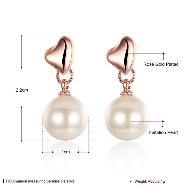 Wholesale Fashion earrings Popular rose gold heart earrings female temperament sweet pearl earrings for women jewelry TGGPE247 0