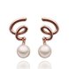 Wholesale jewelry from China 24K Gold Round Pearl Stud Earring For Women Girls Rotate Pendant Fashion Jewelry Gifts TGGPE260 0 small