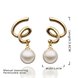 Wholesale jewelry from China 24K Gold Round Pearl Stud Earring For Women Girls Rotate Pendant Fashion Jewelry Gifts TGGPE260 2 small