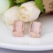 Wholesale New Product Hot Fashion Women's Charm Jewelry Simple Rectangle Rose Gold-Color Stainless Steel Stud Earring Woman Gifts TGGPE318 2 small