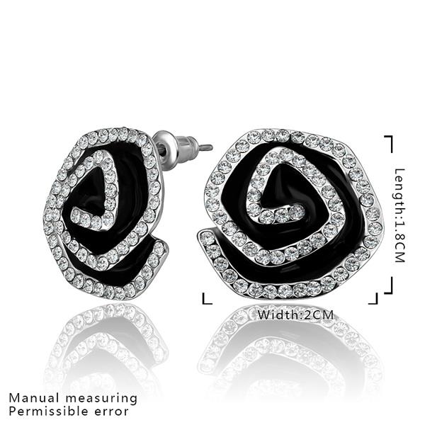 Wholesale Fashion Luxury classic black flowers Earring Jewelry Rhinestone Designer Camellia Earrings for Women Party TGGPE036 1