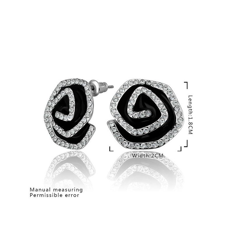 Wholesale Fashion Luxury classic black flowers Earring Jewelry Rhinestone Designer Camellia Earrings for Women Party TGGPE036 1