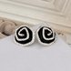 Wholesale Fashion Luxury classic black flowers Earring Jewelry Rhinestone Designer Camellia Earrings for Women Party TGGPE036 2 small