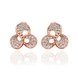 Wholesale Classic 24K Gold Geometric Rhinestone Stud Earrin Leaf Clover Earrings For women wedding jewelry TGGPE039 0 small