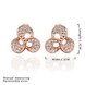 Wholesale Classic 24K Gold Geometric Rhinestone Stud Earrin Leaf Clover Earrings For women wedding jewelry TGGPE039 1 small