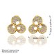 Wholesale Classic 24K Gold Geometric Rhinestone Stud Earrin Leaf Clover Earrings For women wedding jewelry TGGPE039 2 small